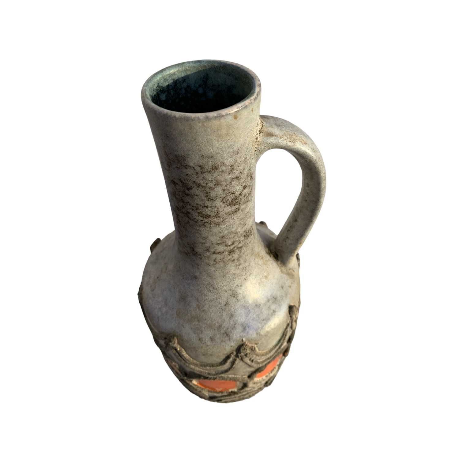 Dzban ceramiczny wazon z uchem vintage retro prl fat lava
