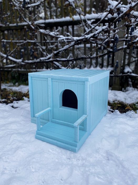 Зимняя будка. Уличный домик для котов. Утеплённая будка для кота.