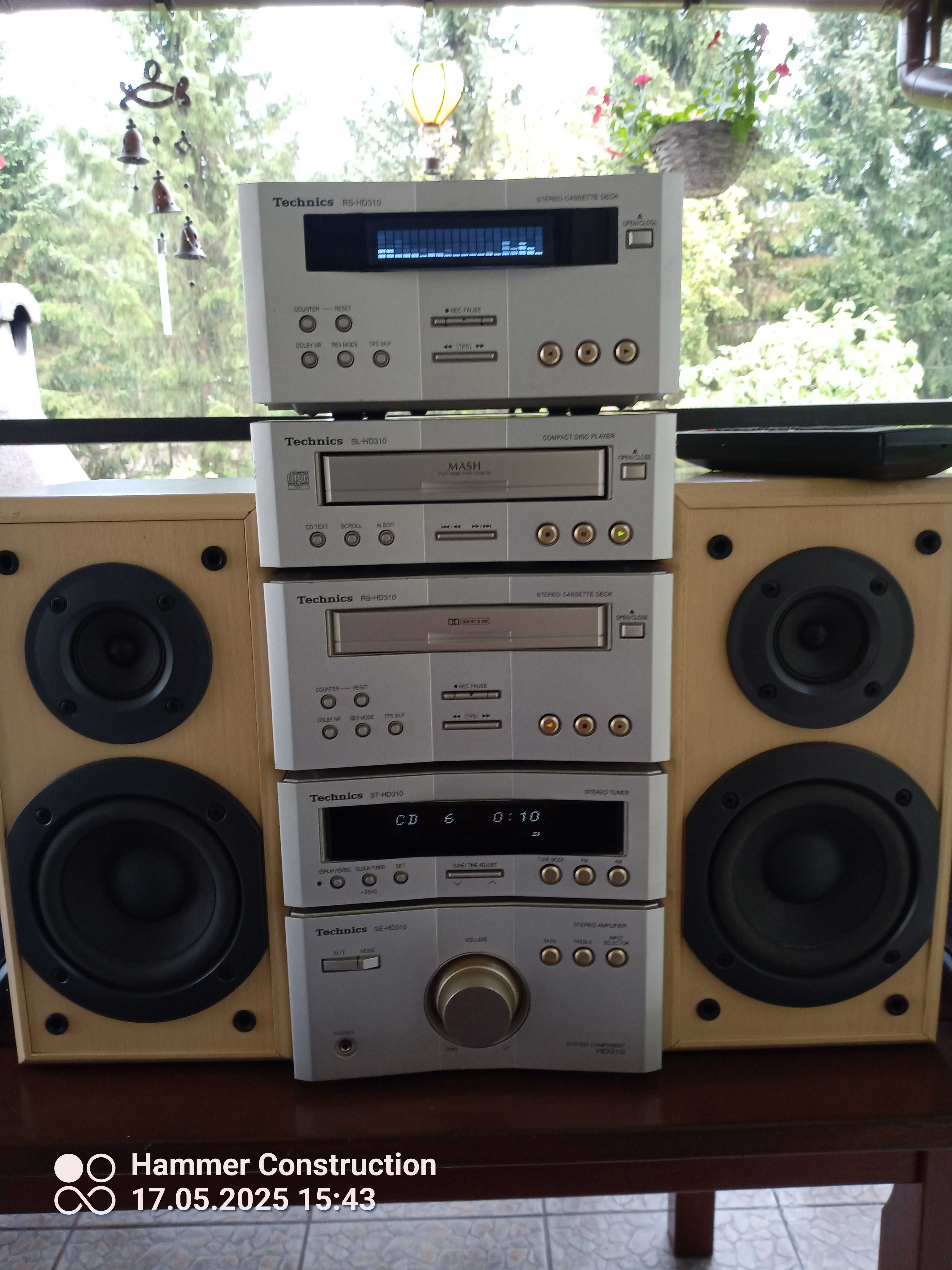 Mega Unikat Wieża Technics HD 310 Pasmo Widma kolumny + oryg. pilot