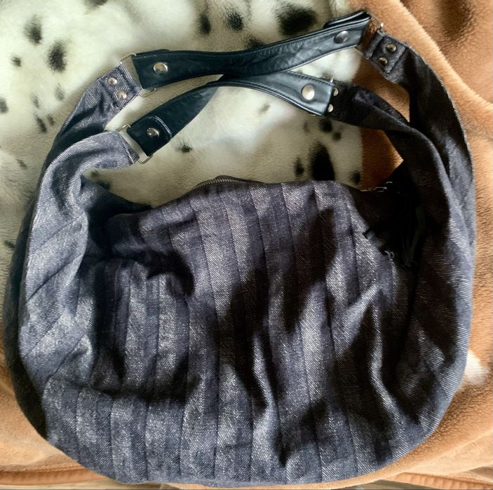 Сумка Hobo bag шкіра/текстиль