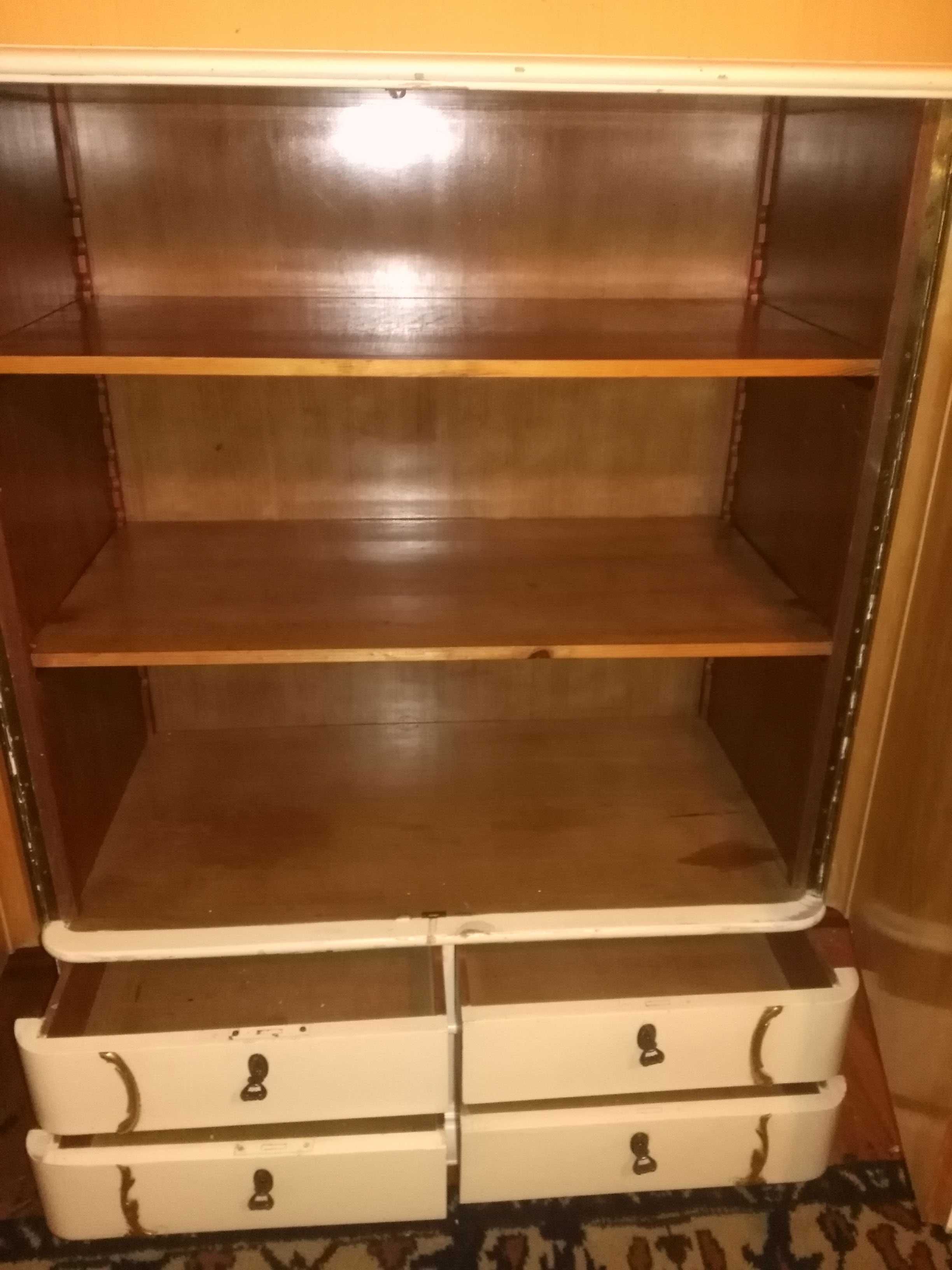 STAROĆ szafa do sypialni z szufladami pozłacana styl Ludwik