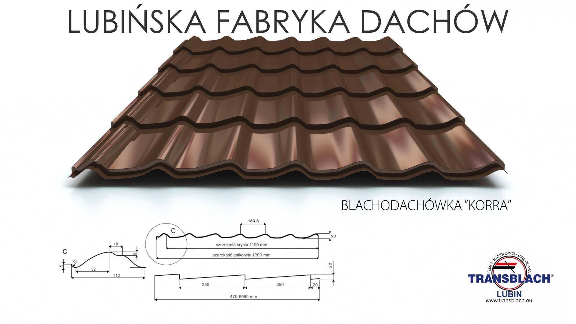 Blachodachówka Kora brązowy dach 0,5mm połysk z fabryki pod dom