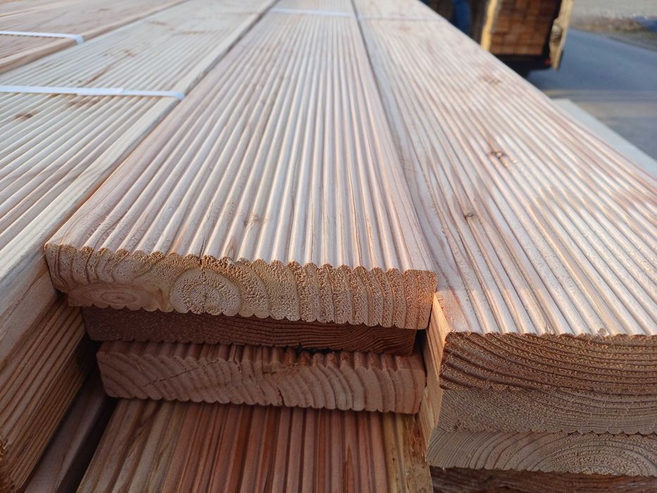 Deska tarasowa elewacyjna podłogowa półbal podbitka szalówka boazeria