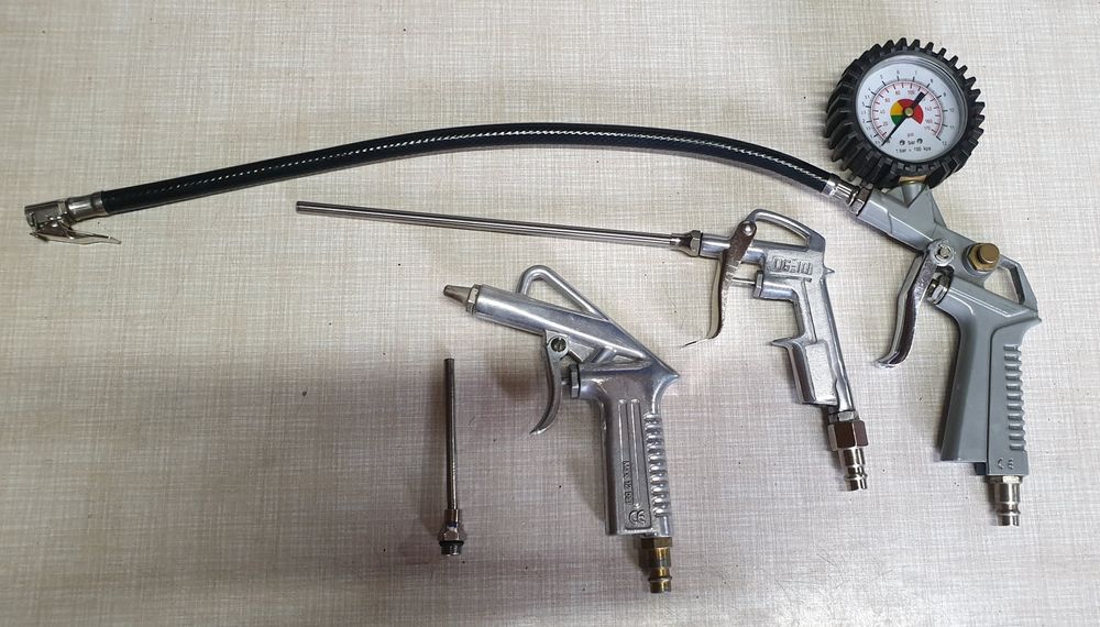 PISTOLET PNEUMATYCZNY do Pompowania Kół i Przedmuchiwania Zestaw 3szt