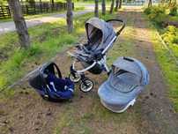 Wózek Bebetto Holland 2w1 + Fotelik Maxi-Cosi Pebble Plus +baza Isofix