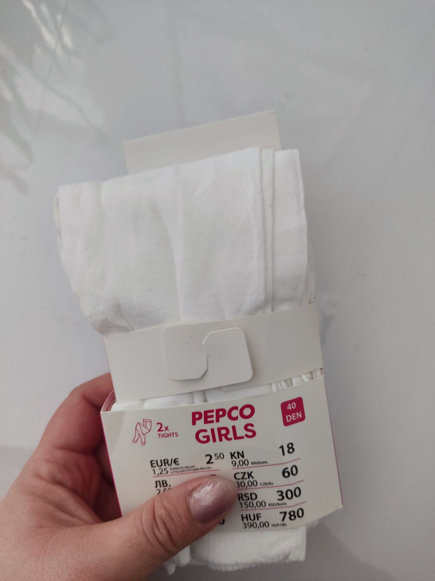 Білі капронові колготки Pepko