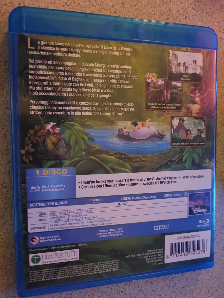Blu-Ray Księga Dżungli 2013 Disney / dubbing PL