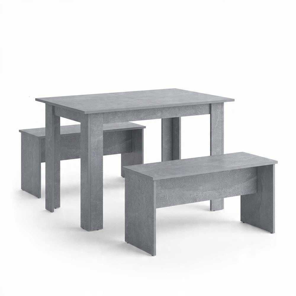 Zestaw stołowy Vicco beton 110 x 70 cm z 2 ławkami, Sentio