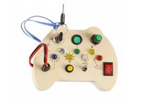 Montessori Drewniany joystick sensoryczny, włączniki świateł