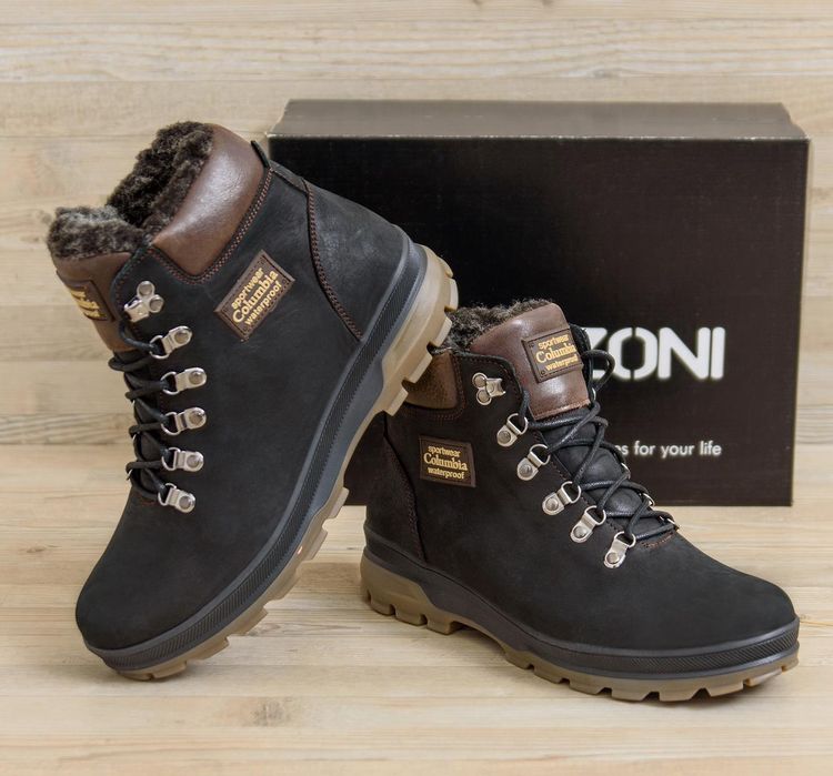 Високі чоловічі черевики зимові, шкіряні, мужские кожаные ботинки