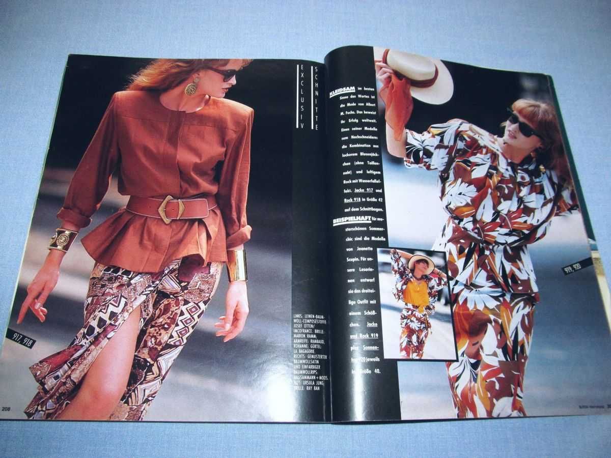 Burda International Wiosna 1987 moda szycie wykroje