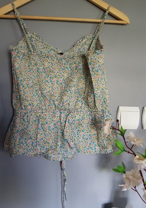 Bluzeczka / top na ramiączkach w kwiatuszki H&M, XS / S