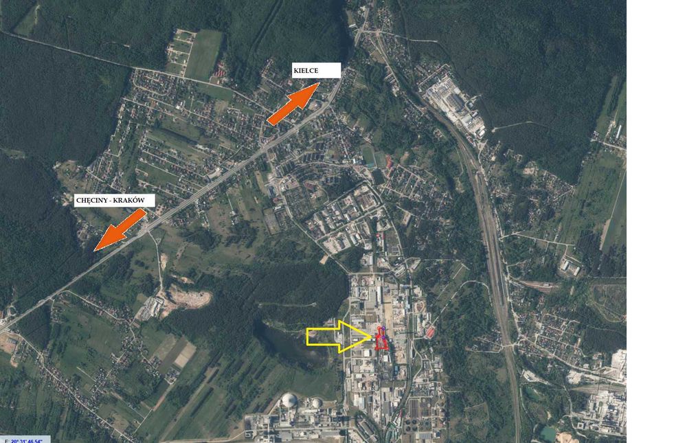 Teren przemysłowy-inwestycyjny, Nowiny-Kielce wynajem od 80ar do 2ha