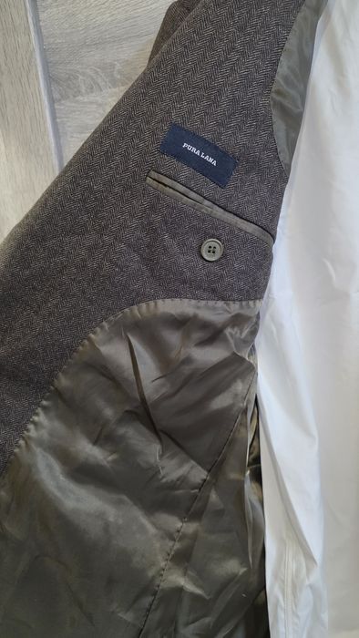 100% Вовна! Теплий твідовий блейзер "Ялинка" (Herringbone)