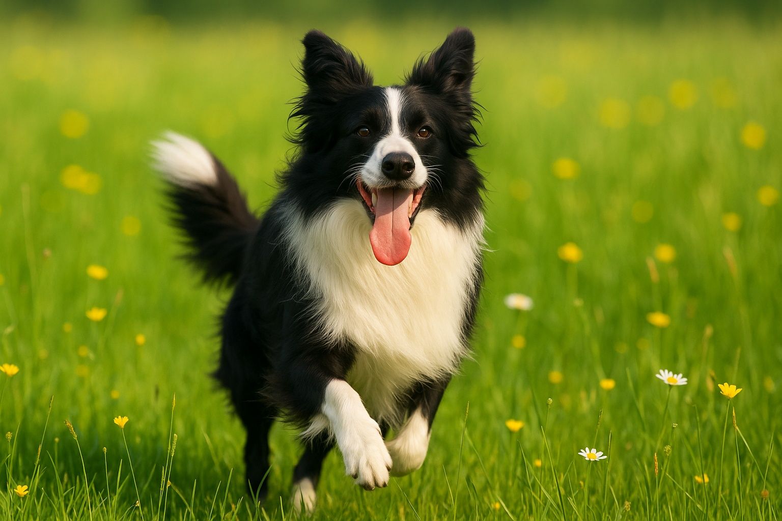 Border Collie piesek czarno biały z badaniami genetycznymi po Champio
