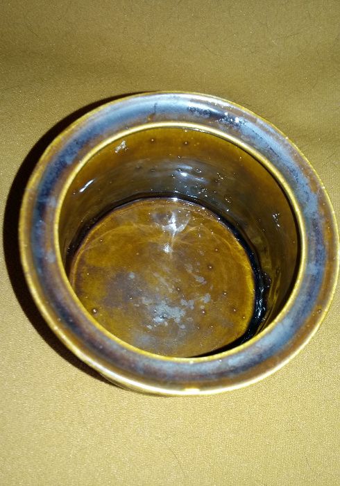 Pojemnik ceramiczny okrągły,brązowy Włocławek.
