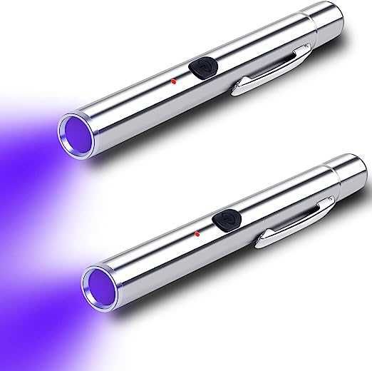 Zestaw 2 latarek pen UV ładowalne USB