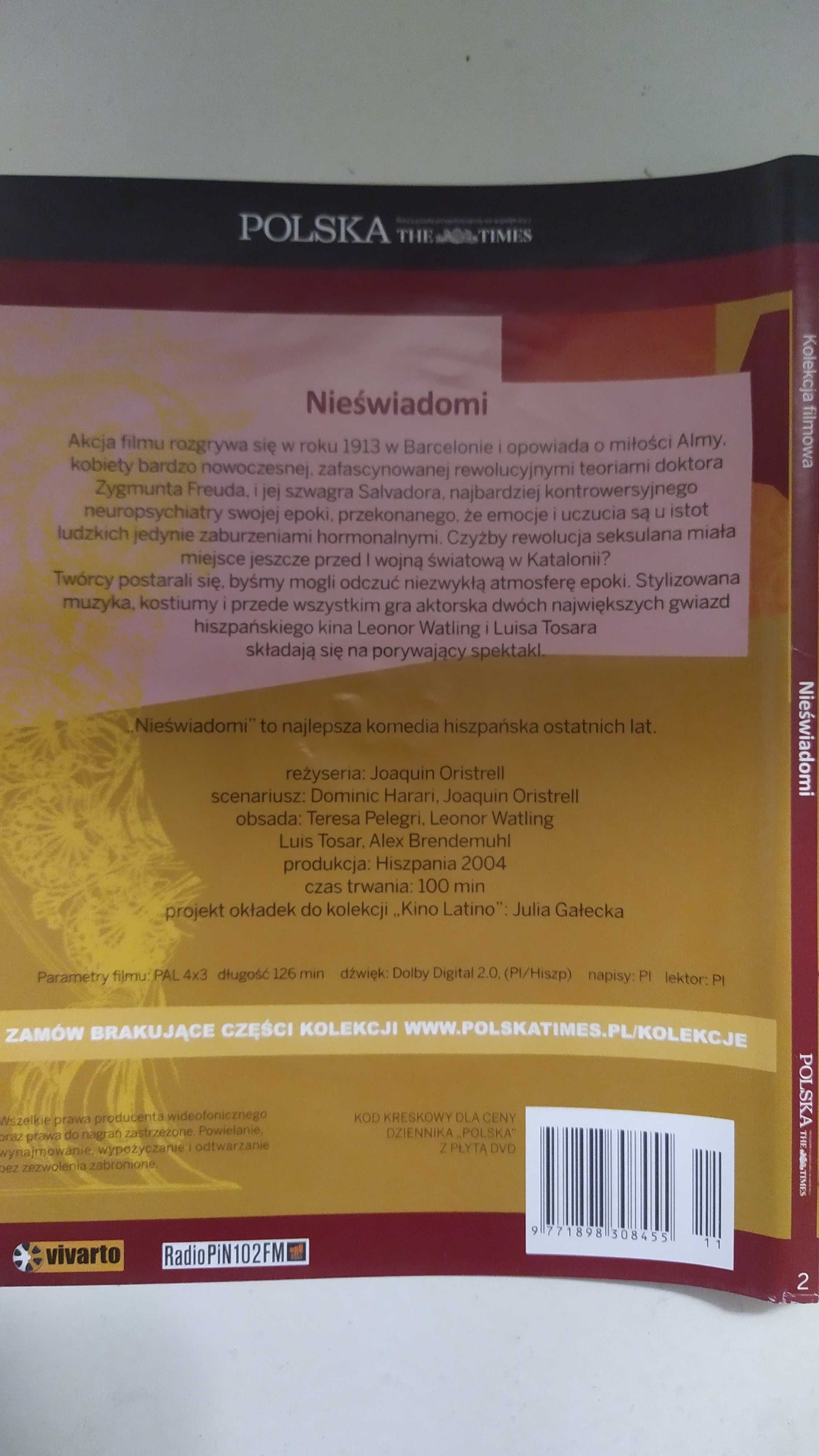 Kino Latino 2 Nieświadomi Kolekcja filmowa Polska Times DVD slim