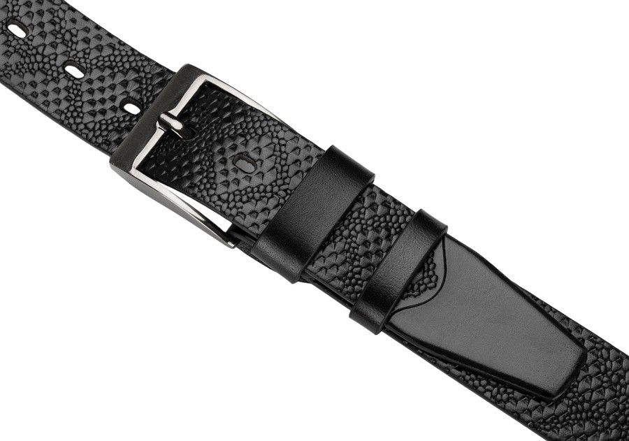 pasek skórzany męski z tłoczeniem croco - peterson 105