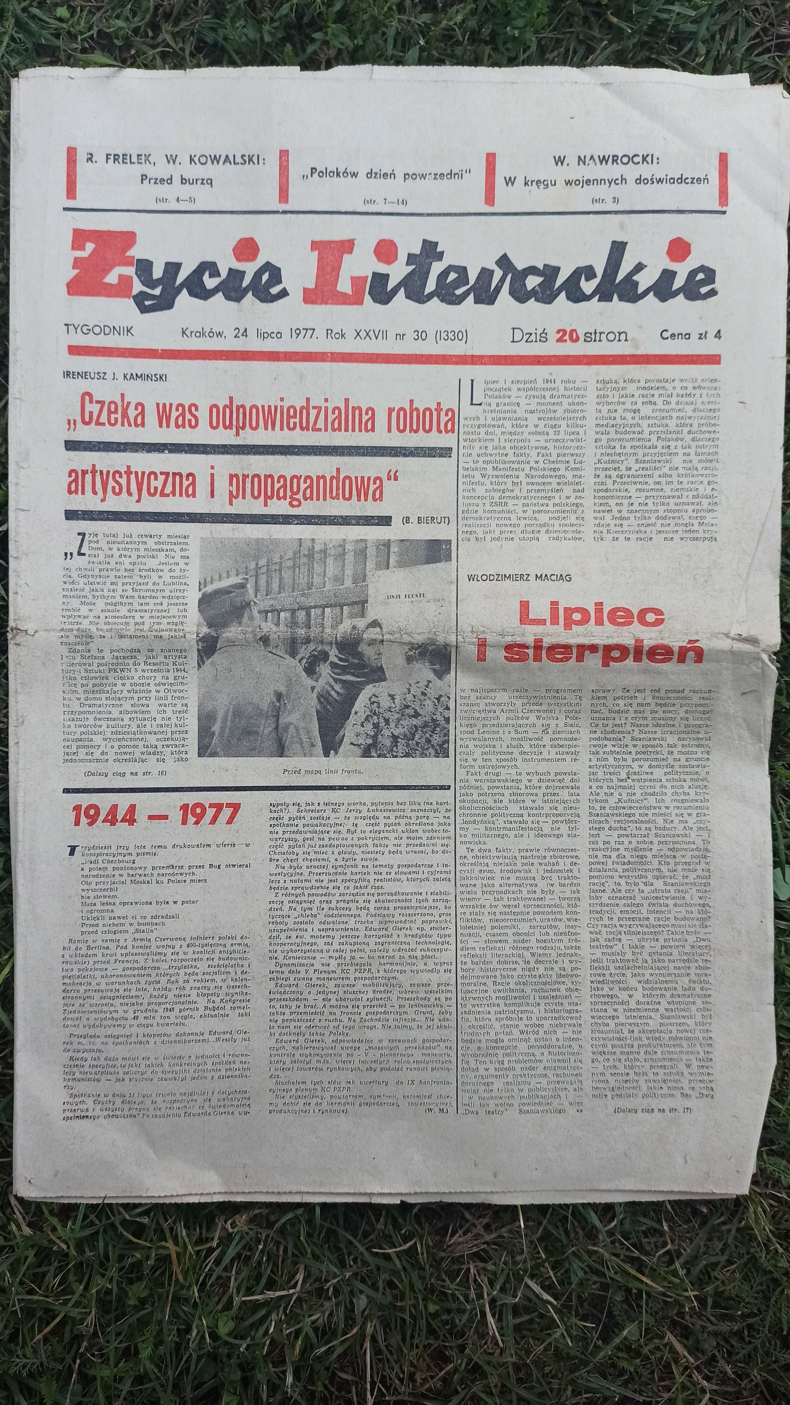 Stare czasopisma/tygodniki z lat 60-80: "Kultura" i "Życie literackie"