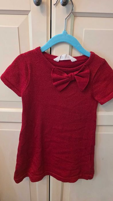 Sukienka dziewczęca bordowa H&M 98/104