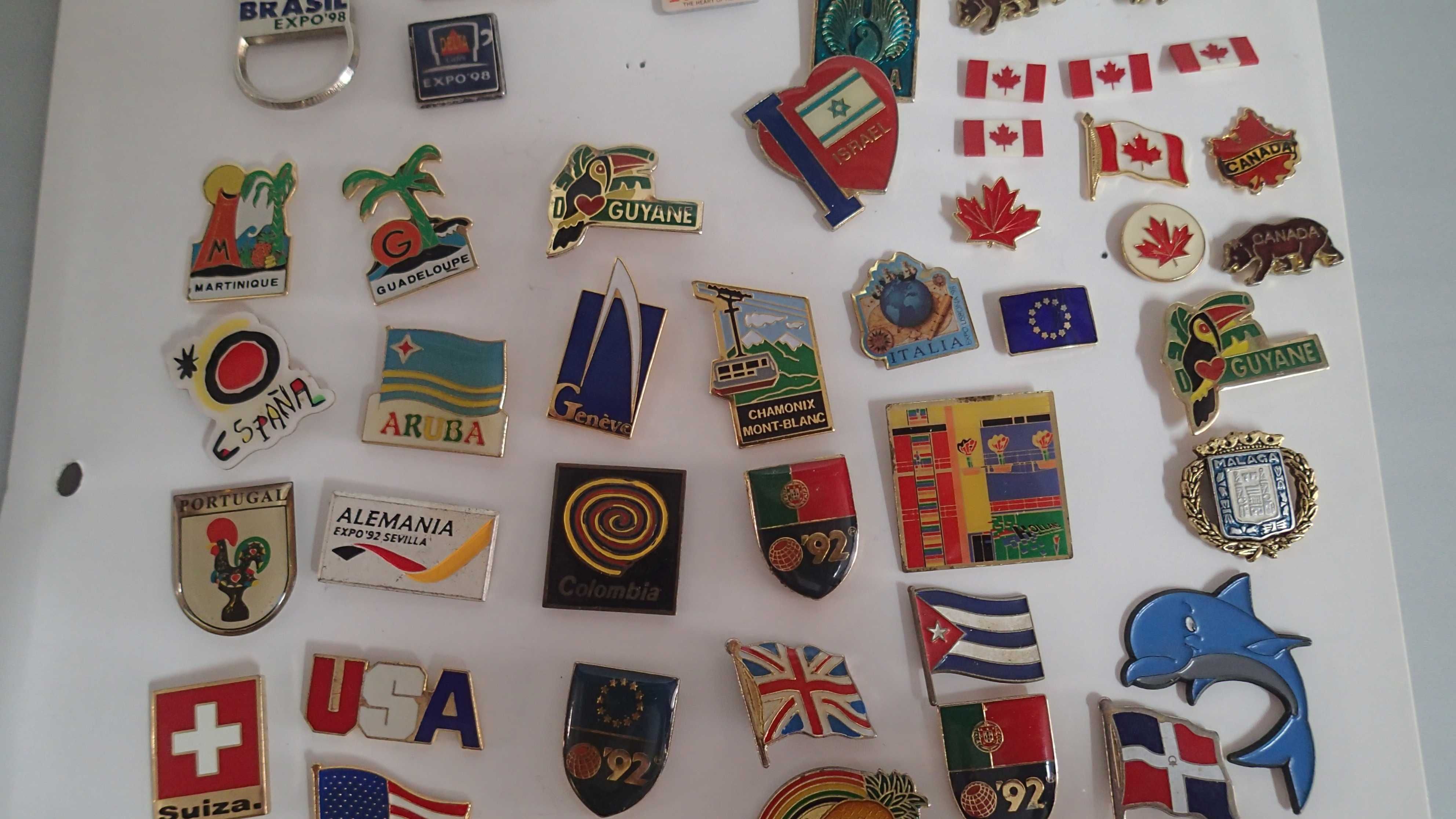 Pins da Expo 92,98 e Paises, Bebidas , Delta Café e Musica