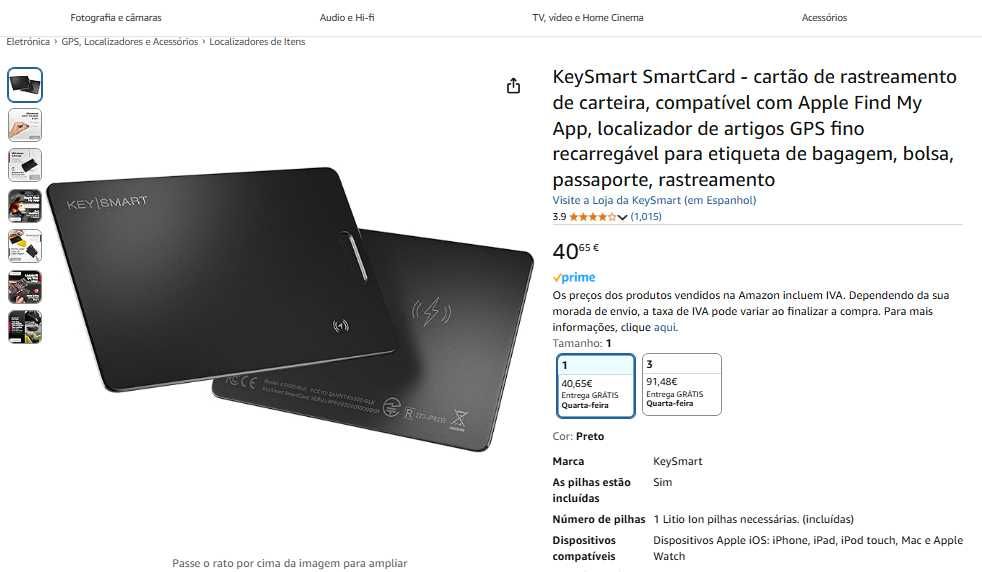 KEY|SMART SMARTCARD cartão de rastreamento de carteira