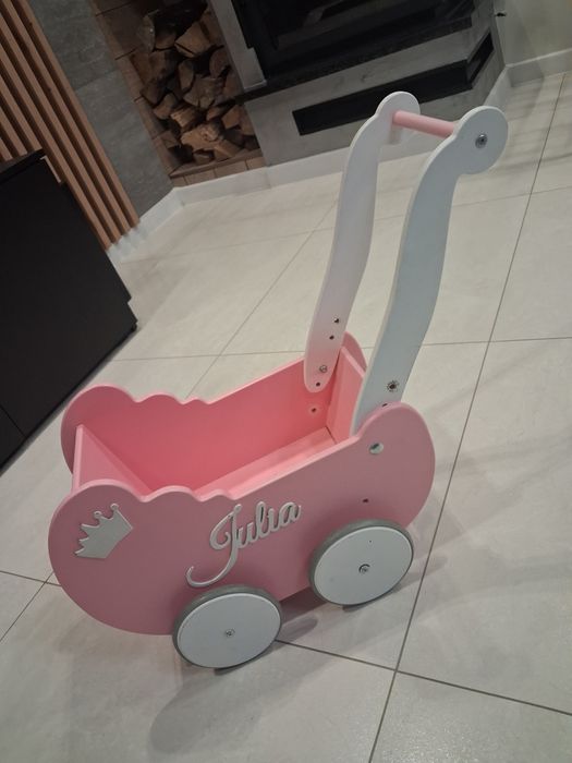 Wózek dla lalek, drewniany