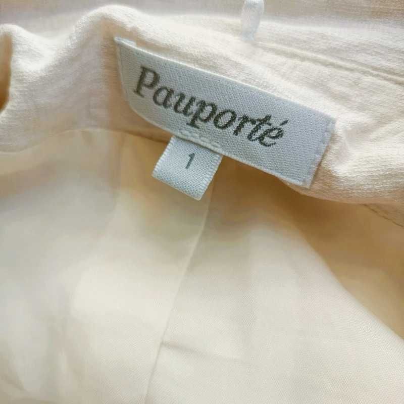 Kremowy żakiet marynarka vintage retro bawełna wiskoza S M