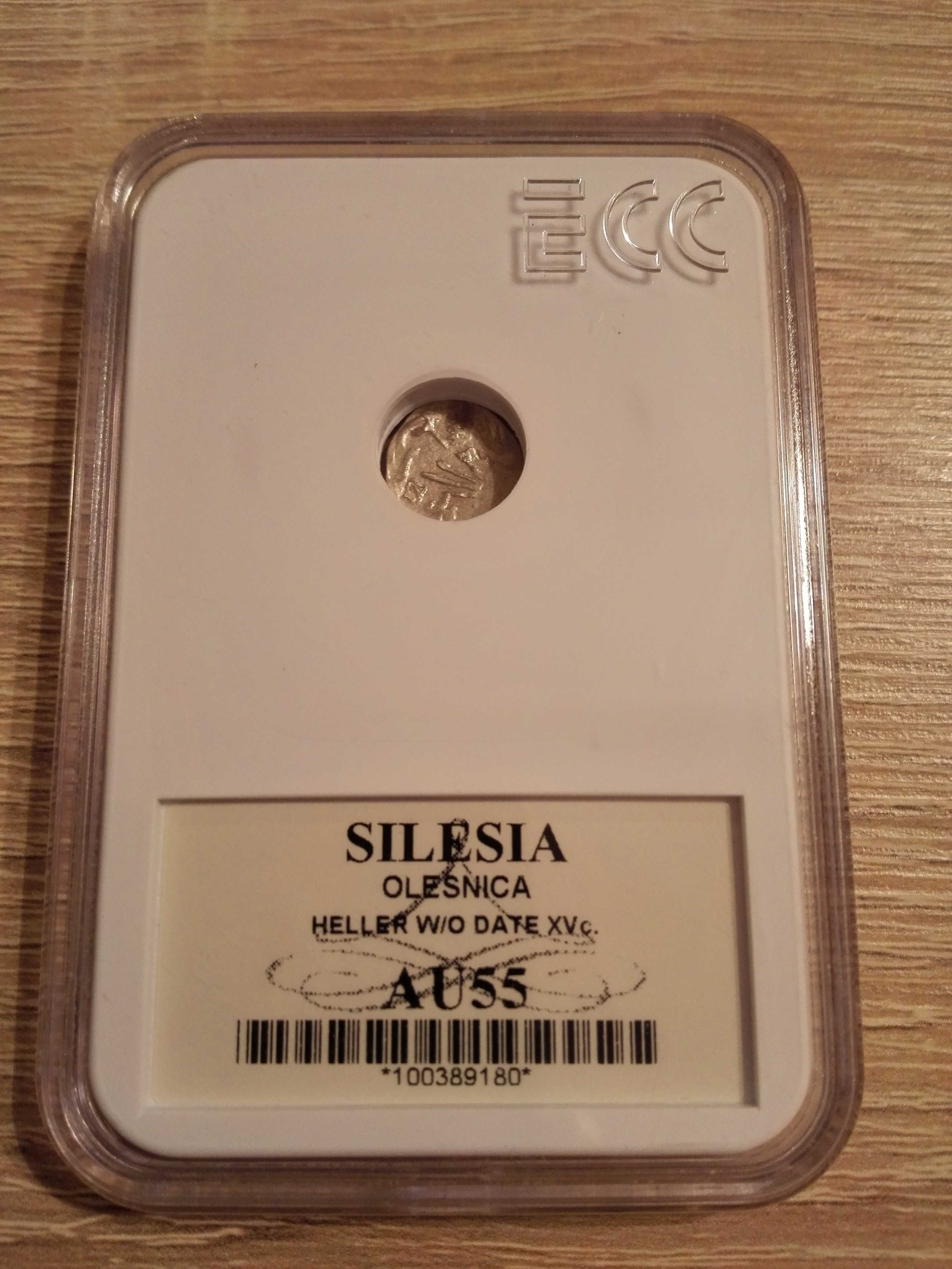 Halerz Oleśnica moneta bez daty XV wiek srebro-opcja wysyłki