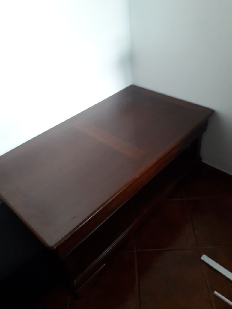 Mesa apoio com gaveta, madeira em cerejeira
