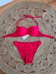 J&M L 40 strój kąpielowy kostium dwuczęściowy bikini wysoki stan 90s