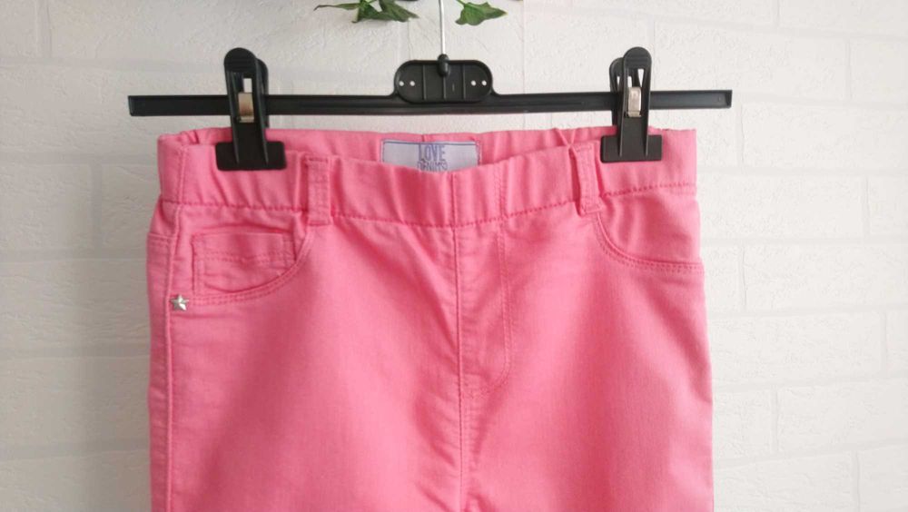 Jeansy pudrowy róż, love denim St.Bernard, rozm. XS rurki różowe