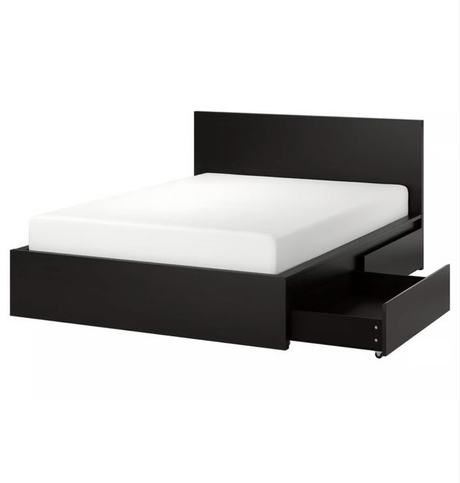 Estrutura cama IKEA-MALM 160x200 C/4 Caixas de Arrumação