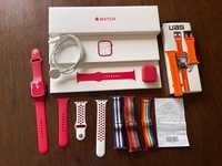 Apple Watch 7 45mm Product Red GPS, stan bdb, dodatkowe paski