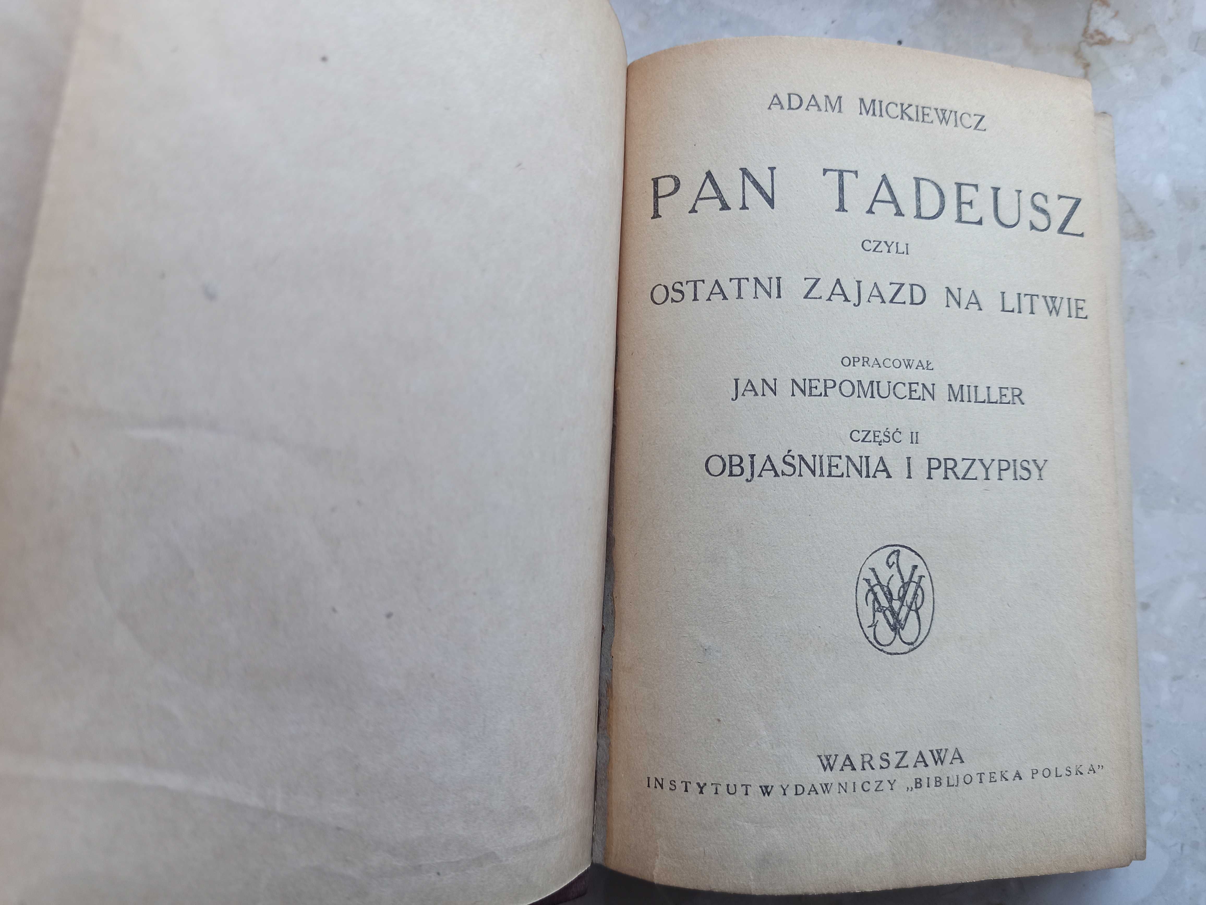 Pan Tadeusz - Adam Mickiewicz tom I i II