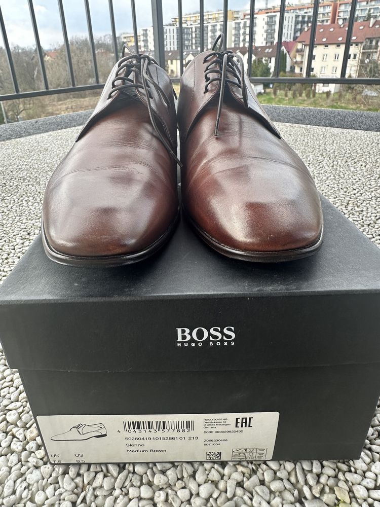 HUGO BOSS Slenno średni brąz NOWE buty wizytowe r. 41,5