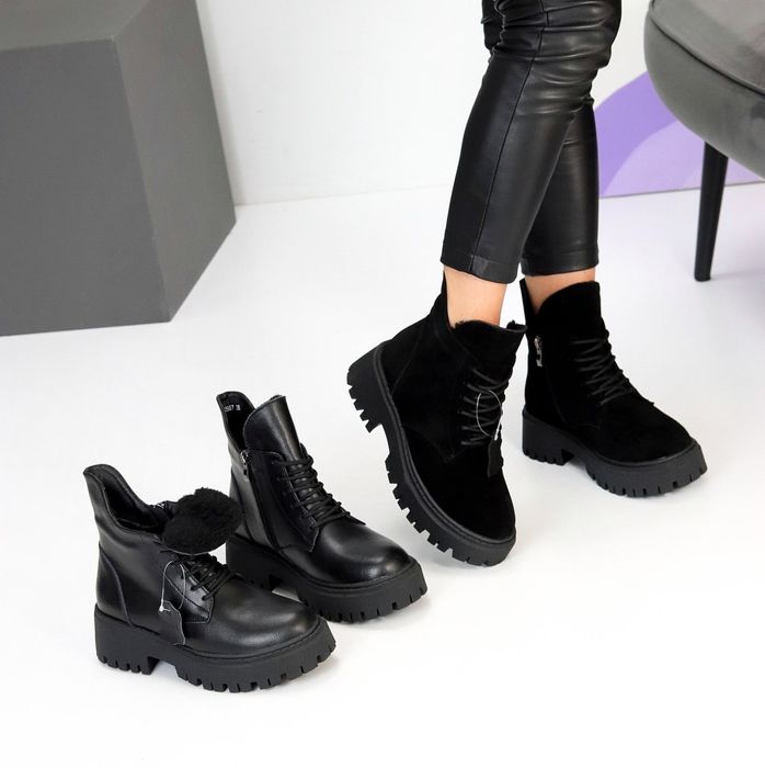 Жіночі шкіряні зимові черевики