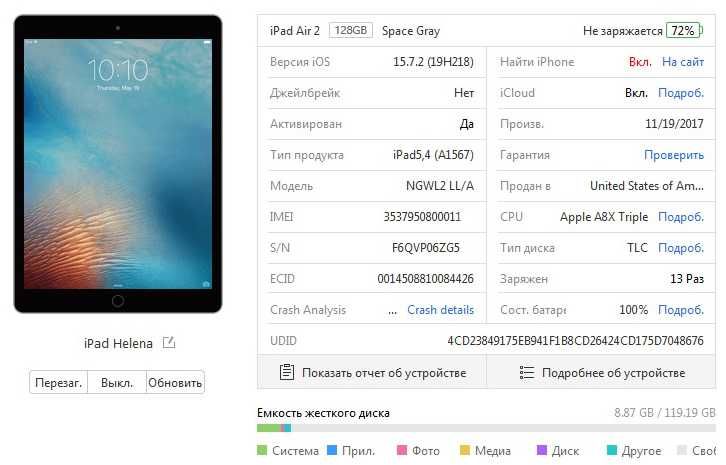 Планшет с СИМ картой, iPad Air2 128Gb LTE.