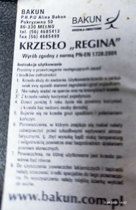 Fotel obrotowy Regina