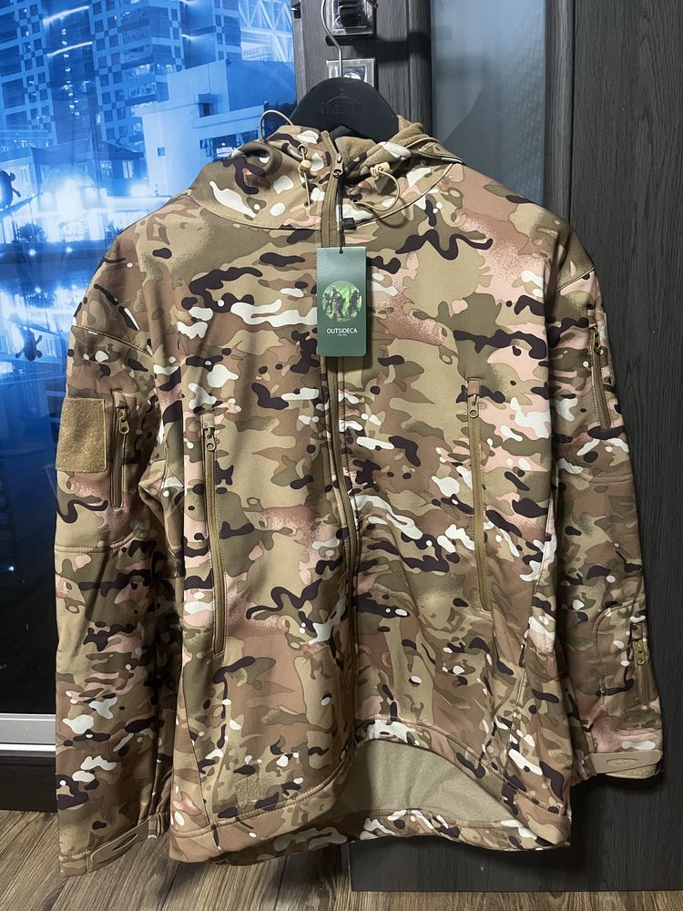 Тактична. Військова куртка мультикам Outsideca soft shell. Софтшел