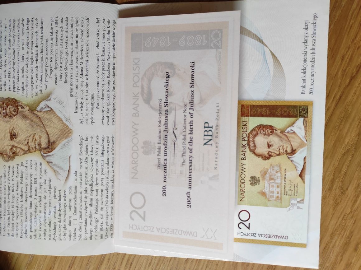 20 zł Juliusz Słowacki banknot