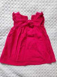 Różowa sztruksowa sukienka dla dziewczynki 74