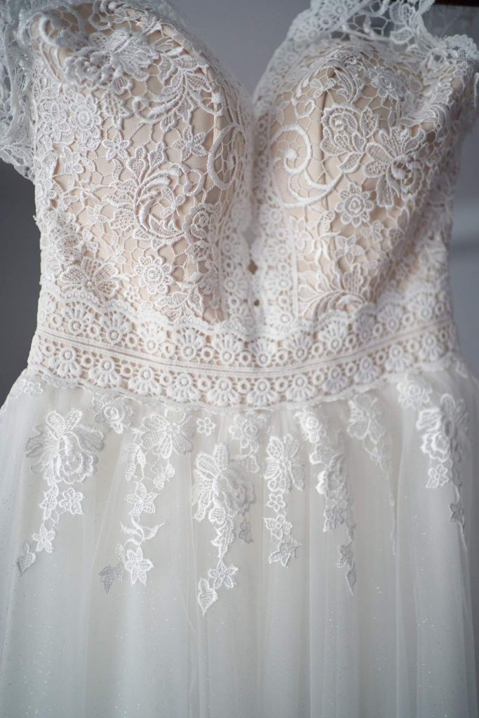 Sukienka Ślubna na wzrost 156cm+ 7 cm obcas