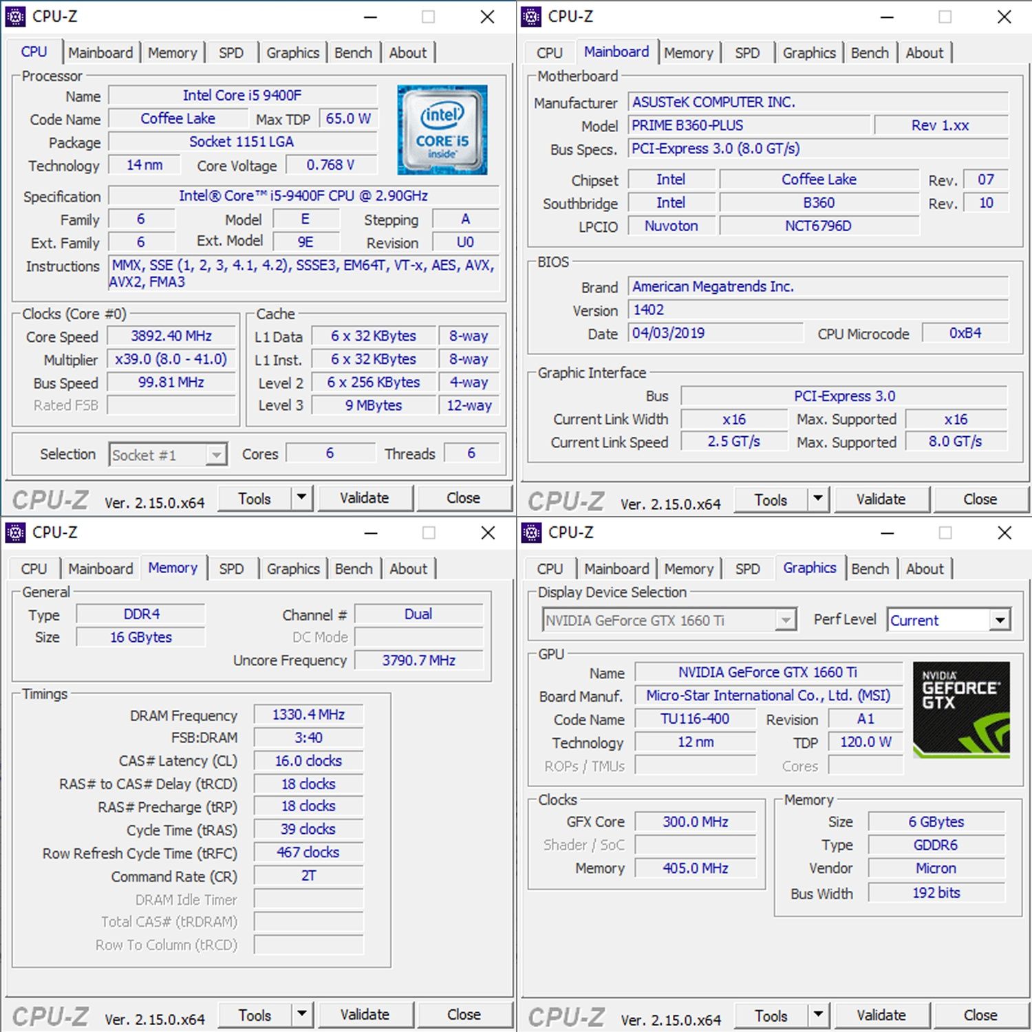 Компьютер GTX 1660 ti, i5 9400f