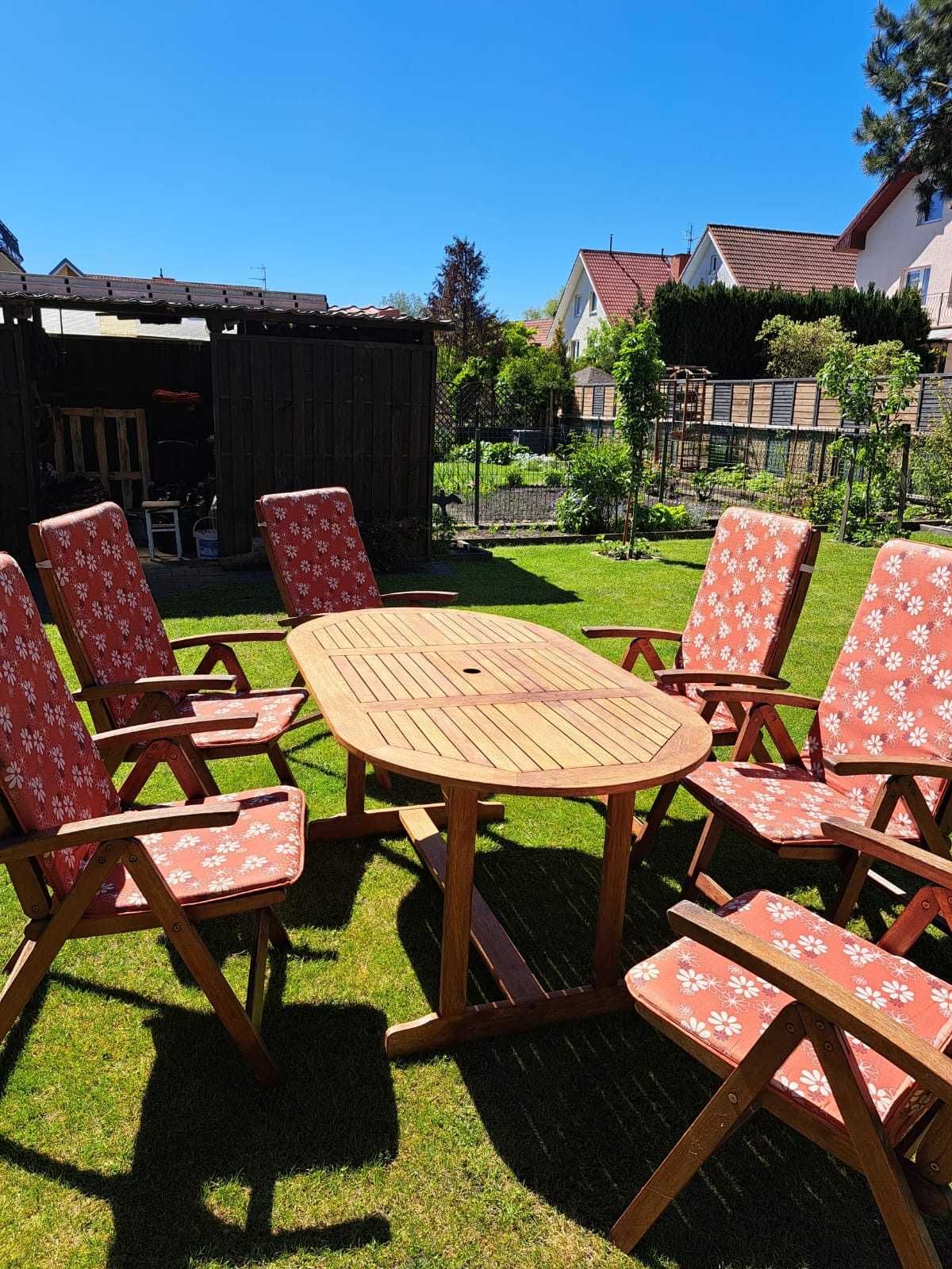 Stół i 6 krzeseł ogrodowych