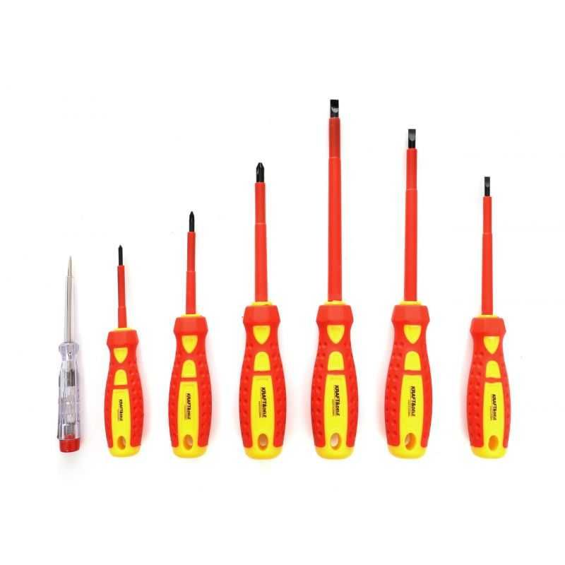 WKRETAKI ŚRUBIKRĘTY izolowane PRÓBNIK 7 el końcówka magnetycz KD10905