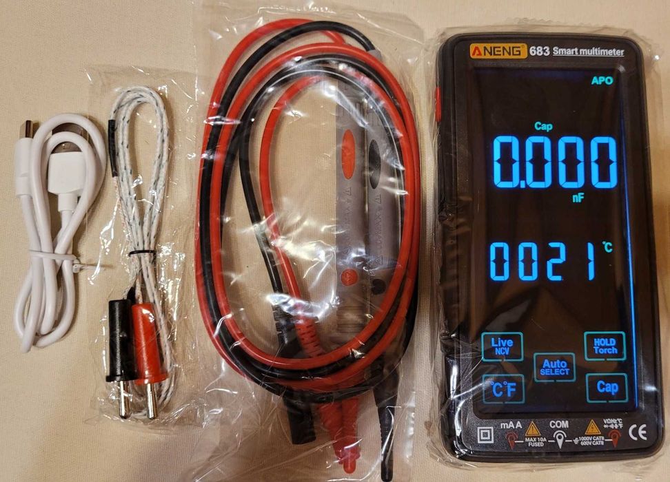 ANENG 683 multimetr cyfrowy Dotykowy zlicza True Rms Termopara