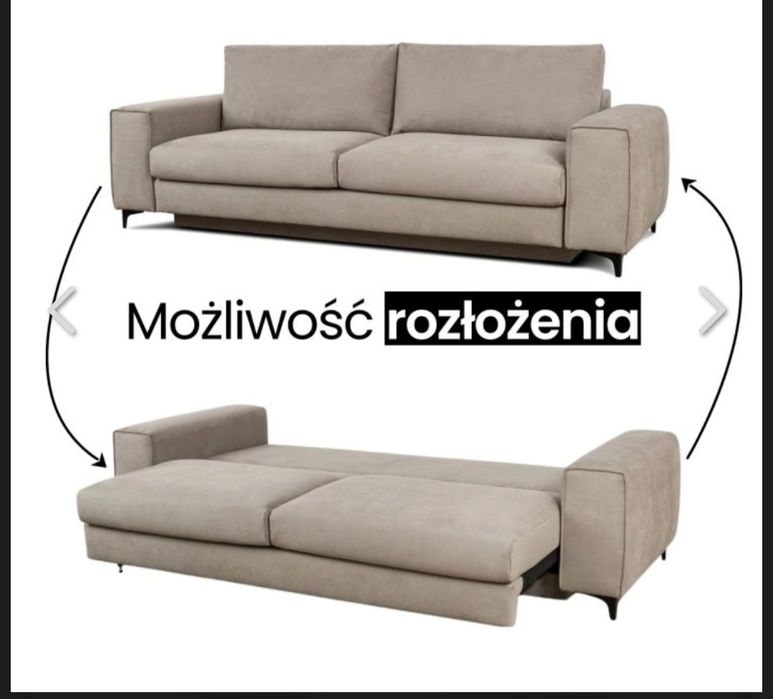 Sofa rozkładana BEFAME MOON 3 osobowa plus pufa