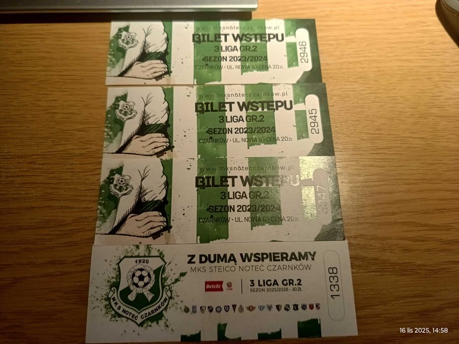 Piłkarskie bilety kolekcjonerskie